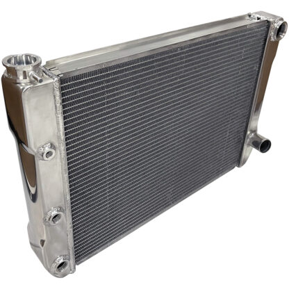 28in x 19in GM Double Pass Polished Aluminum AN Fitting Style Radiator - Image 2